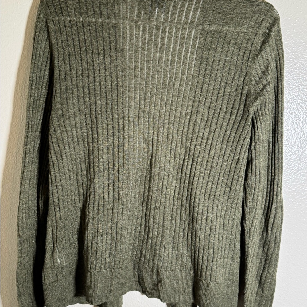 Old Navy Olive Ribbed Open-Front Cardigan - Picture 6 of 8